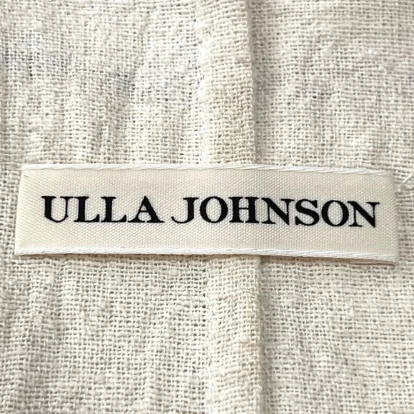 Ulla Johnson Silk Cream Embroidered Split Neck Peasant Top Women’s 8 - Picture 9 of 10
